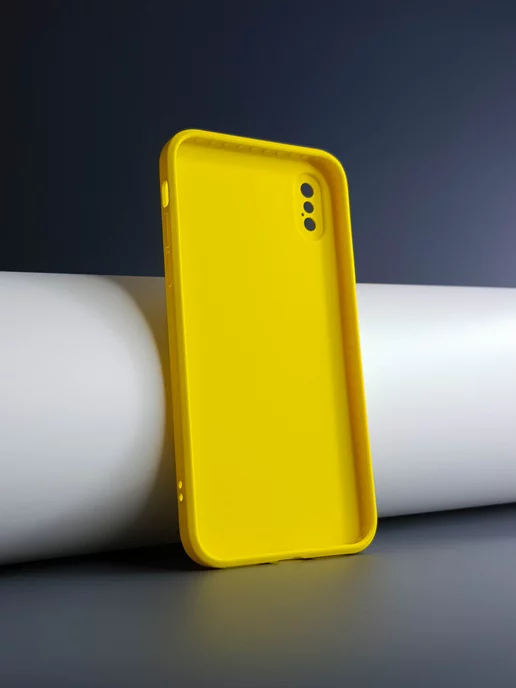 MOZZ Матовый стеклянный чехол на Apple iPhone X Xs, желтый, фото 2