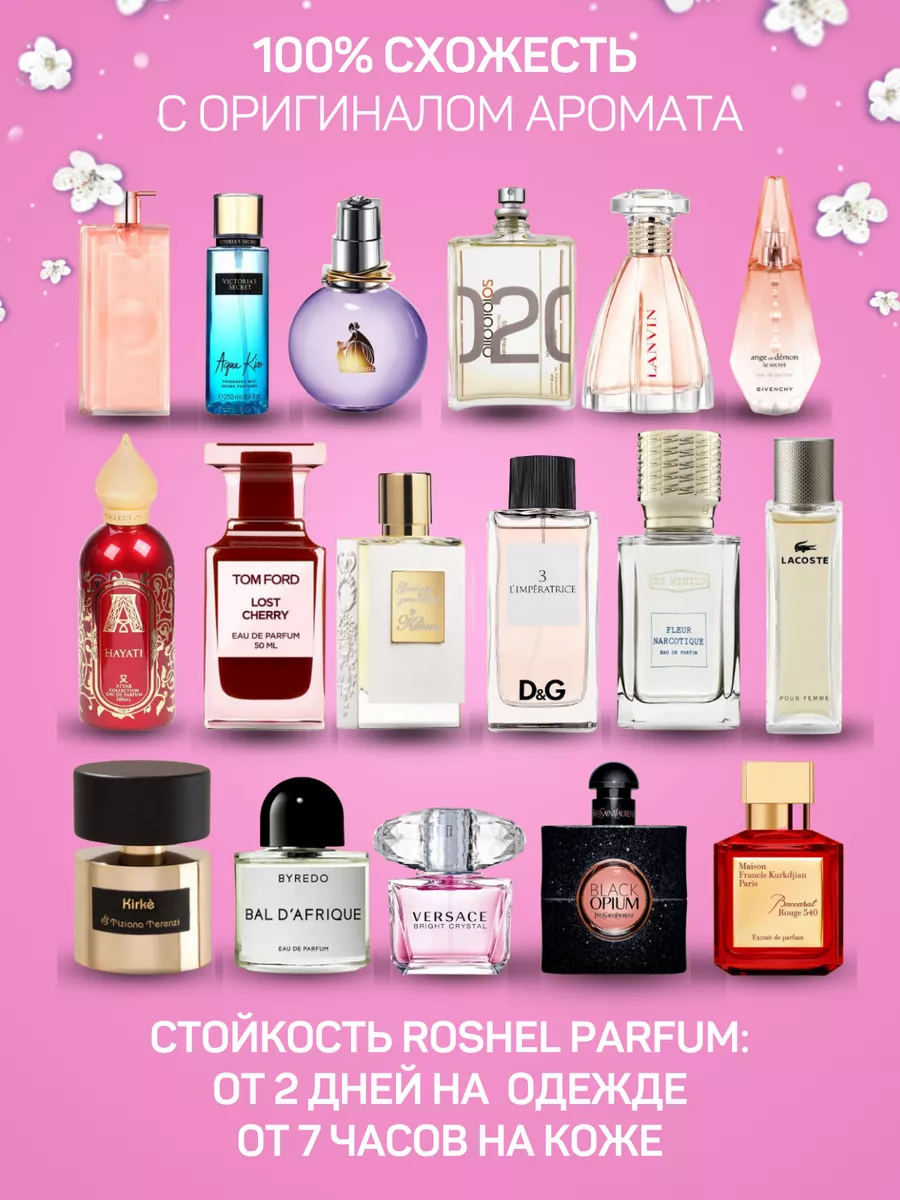 Духи женские сладкие стойкие масляные, набор пробников 19 шт Roshel Parfum  176213764 купить за 473 ₽ в интернет-магазине Wildberries