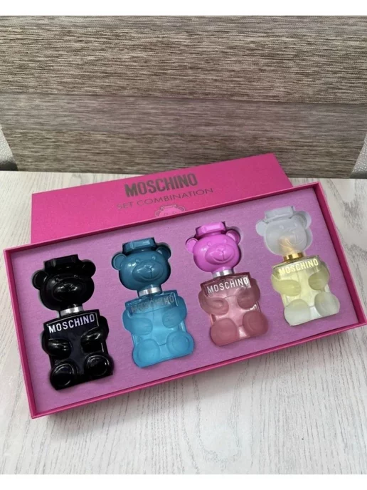 Perfumery Подарочный набор 4 в 1 мишка moschino toy москино, 30 мл, 4 шт, фото 2