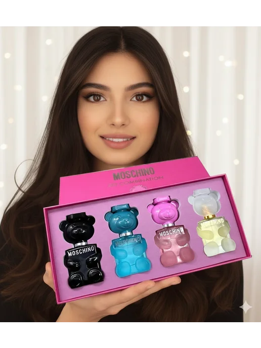 Perfumery Подарочный набор 4 в 1 мишка moschino toy москино, 30 мл, 4 шт, фото 4