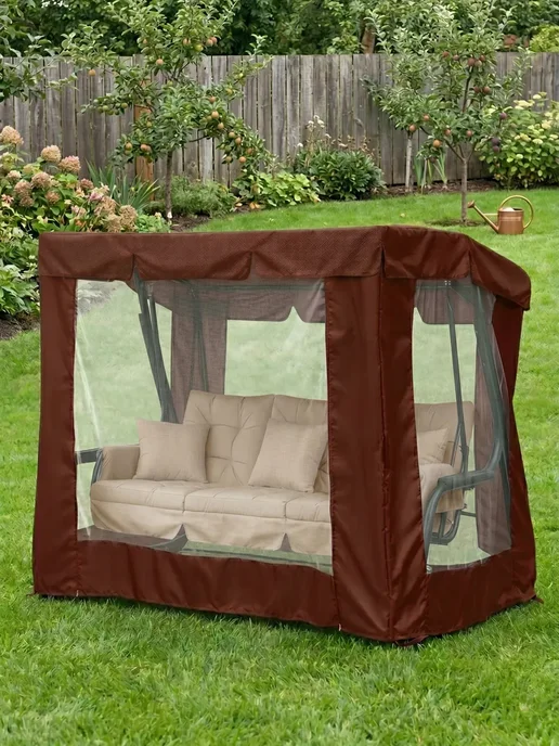 JEONIX Тент-шатер для качелей Сорренто (225х119х175см) коричневый, 225x119x175 см, фото 8