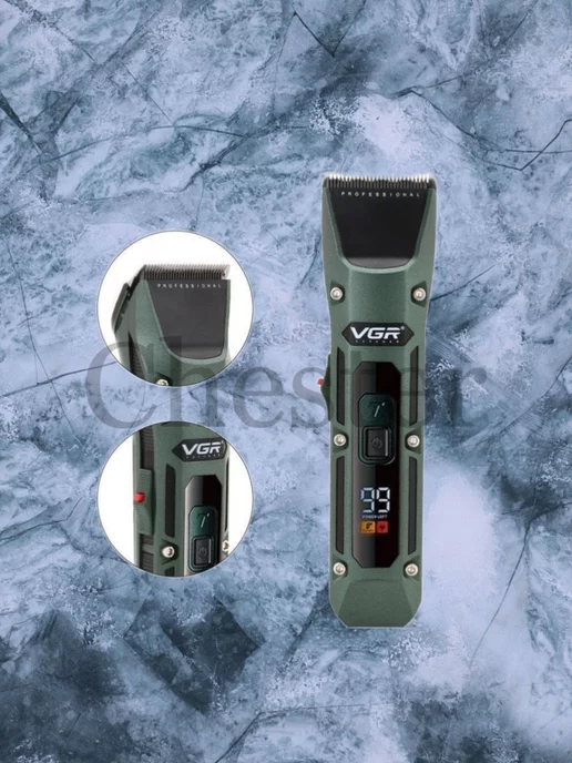 VGR PROFESSIONAL Профессиональный триммер для волос, зеленый, фото 5
