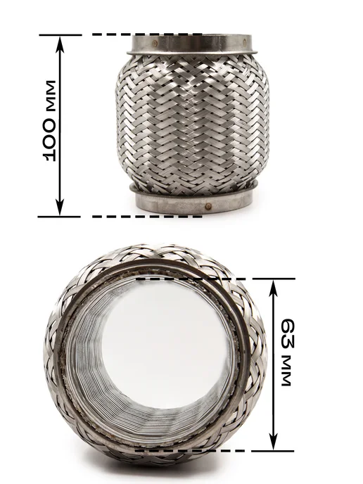AJS TUNING Гофра глушителя AJS interlock 63мм 100мм, 63мм, фото 2