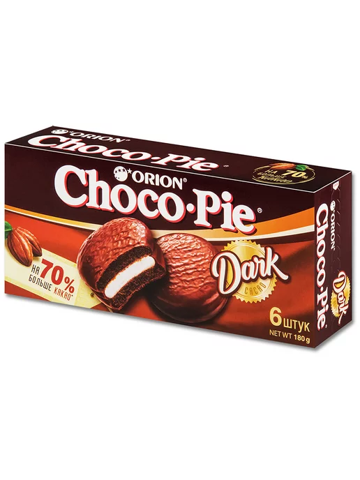 ORION Group Пирожное Чоко Пай бисквитное ORION Choco Pie 180 г, 6 шт, 180 г, фото 2