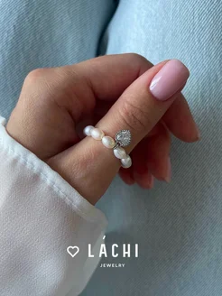 Кольцо с жемчугом и сердцем Lachi 176397841 купить за 614 ₽ в интернет-магазине Wildberries