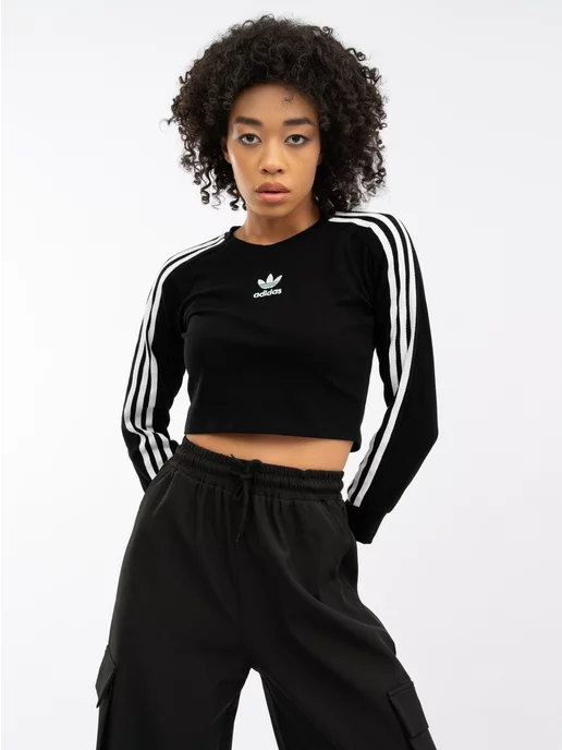 Adidas crop outlet top black