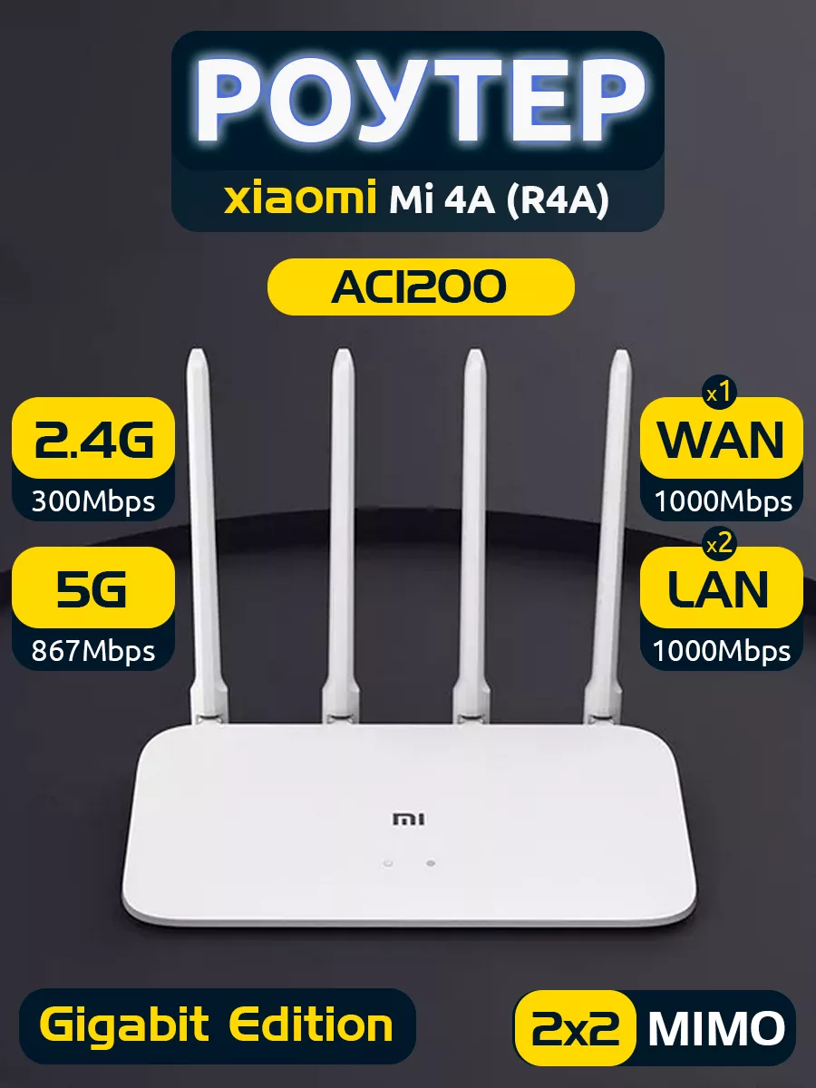 Роутер wi-fi (4A Gigabit edition) Xiaomi 176417101 купить за 1 797 ₽ в  интернет-магазине Wildberries