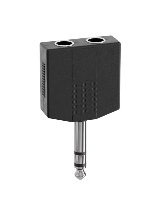 GSMIN Аудио разветвитель 2xJack 6.35мм - Jack 6.35мм, стерео 3pin, черный, фото 2