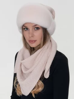 Шапка норковая с шарфом ALETTACHIC 176507055 купить за 4 717 ₽ в интернет-магазине Wildberries