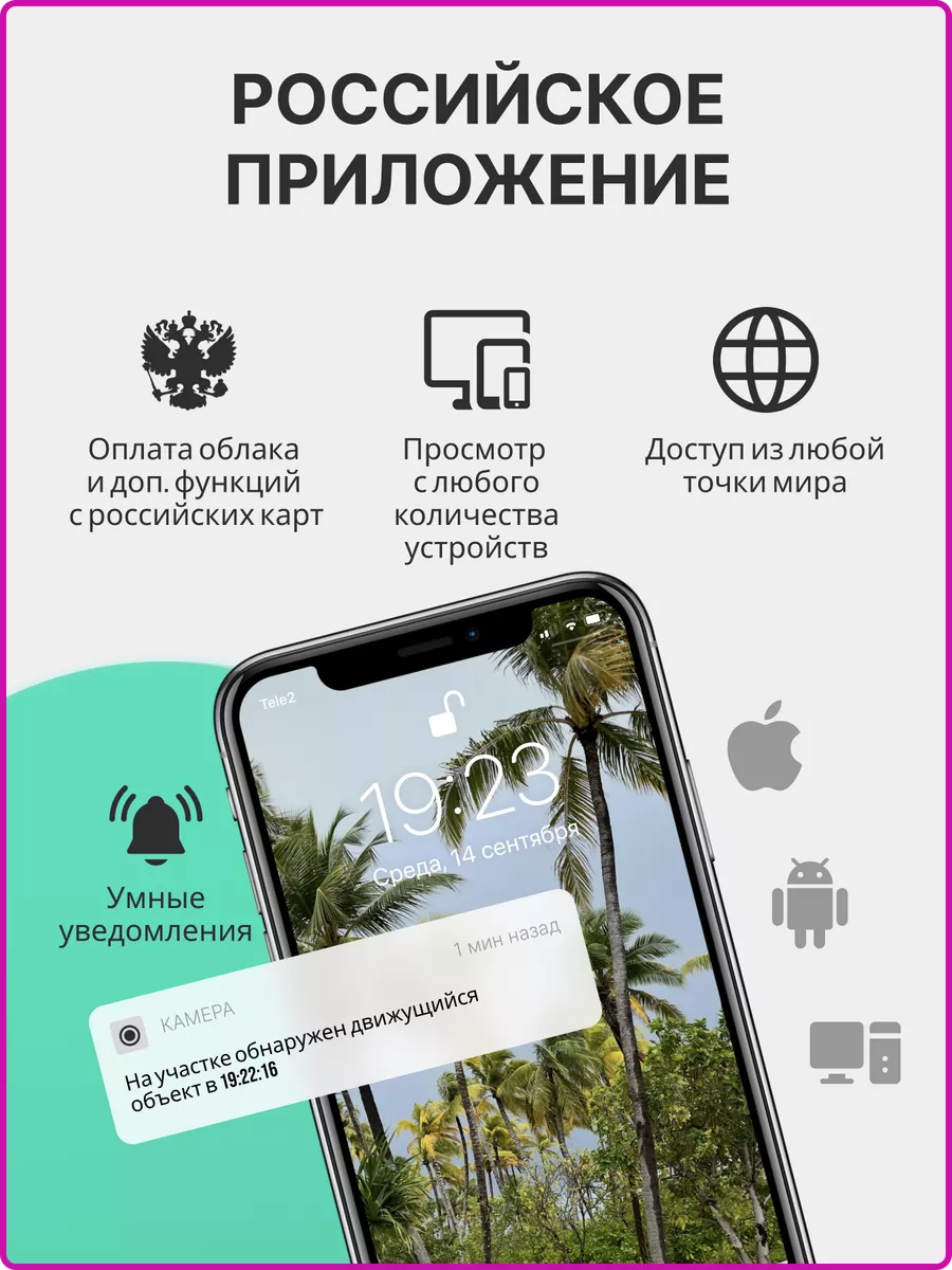 Камера видеонаблюдения домашняя wifi ip для умного дома Цифроника 176512173  купить за 1 926 ₽ в интернет-магазине Wildberries