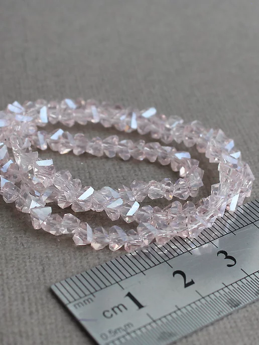 Сотвори Сама Бусины для рукоделия алмазное стекло, 1 нить, 4*3мм, розовый, фото 3