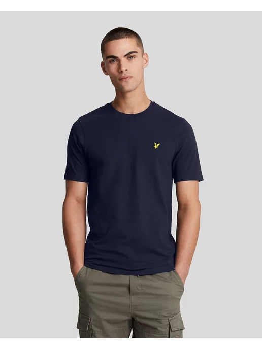 Lyle & Scott Футболка синяя однотонная хлопок 100%