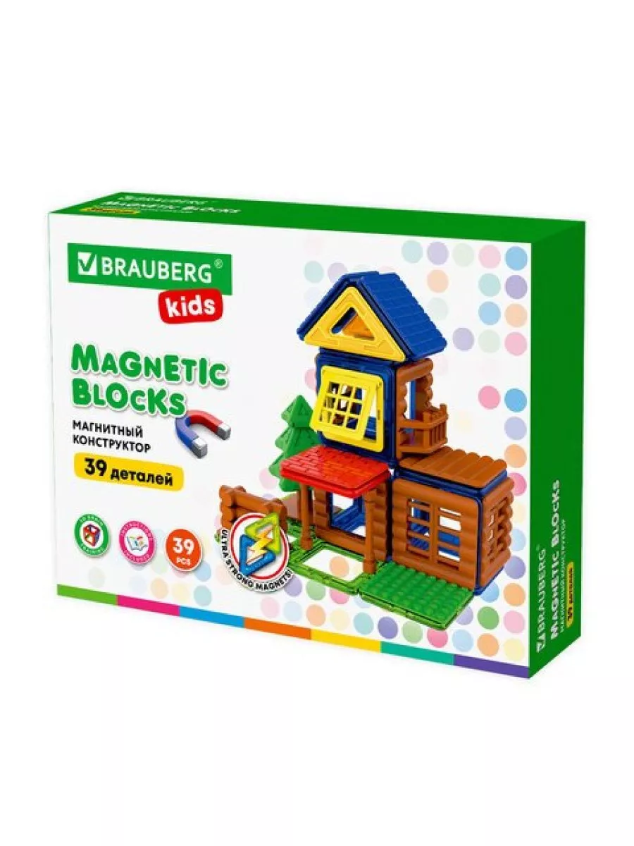 Магнитный конструктор MAGNETIC BUILD BLOCKS 39 деталей Brauberg 176556682  купить за 1 261 ₽ в интернет-магазине Wildberries