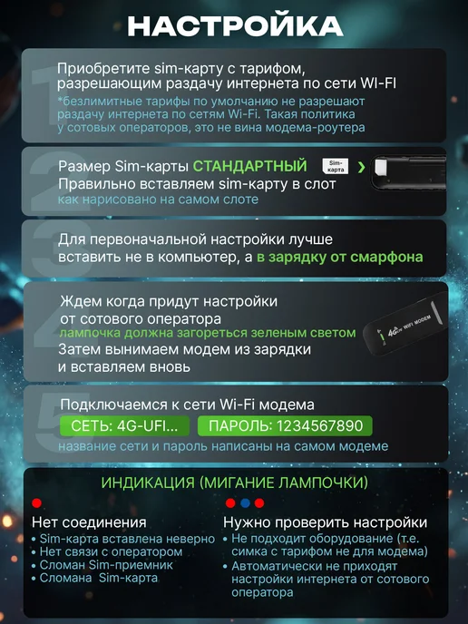 Bestint USB Модем 4G WiFi роутер для ноутбука, 4 г, фото 6