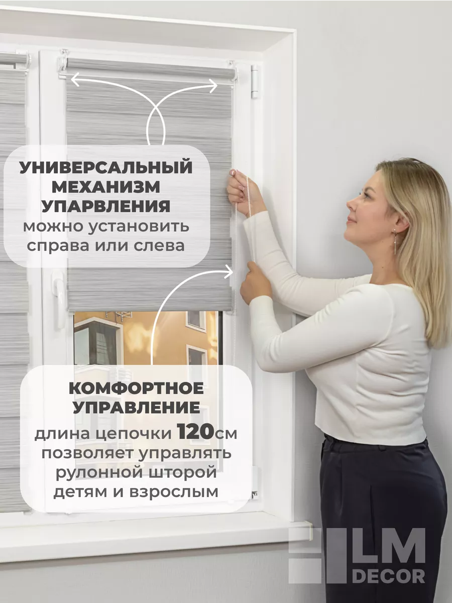 Рулонные шторы День Ночь 130 на 170 жалюзи на окна LM Decor 176564216  купить за 3 688 ₽ в интернет-магазине Wildberries