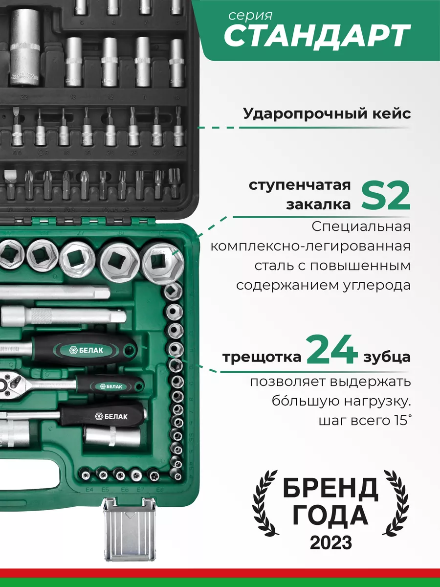 Набор инструментов для автомобиля 110 предметов БелАК 176631454 купить за 2  993 ₽ в интернет-магазине Wildberries