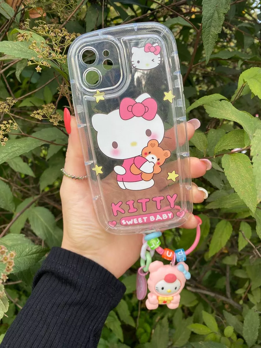 Чехол на iPhone 12 прозрачный противоударный hello kitty OLLISHOP 176698702  купить за 516 ₽ в интернет-магазине Wildberries