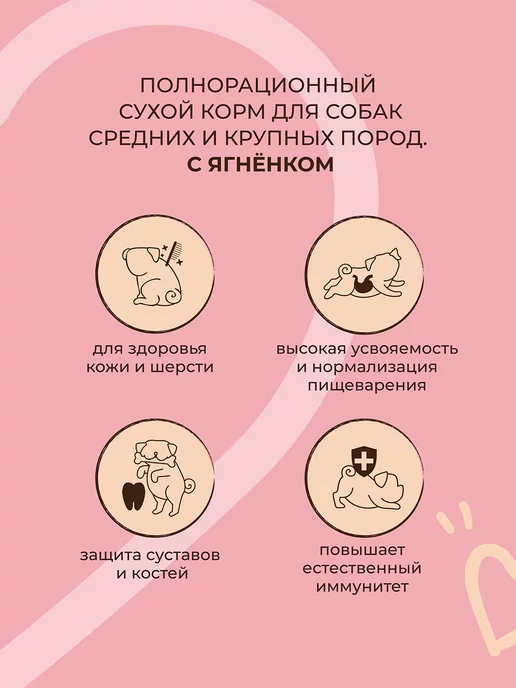 Сухой корм EDEL для собак, крупные, ягненок, 2 кг, фото 2