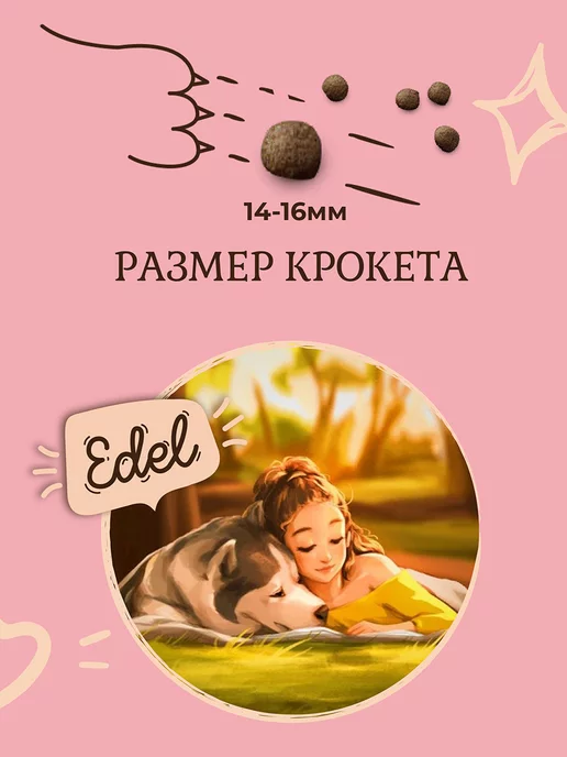 Сухой корм EDEL для собак, крупные, ягненок, 12 кг, фото 3