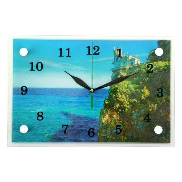 Часы настенные, Море, «Замок на краю скалы», 20х30 см
