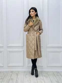 Пальто Стёганое с Меховым Воротником Yasmin Collection 176784906 купить за 4 042 ₽ в интернет-магазине Wildberries