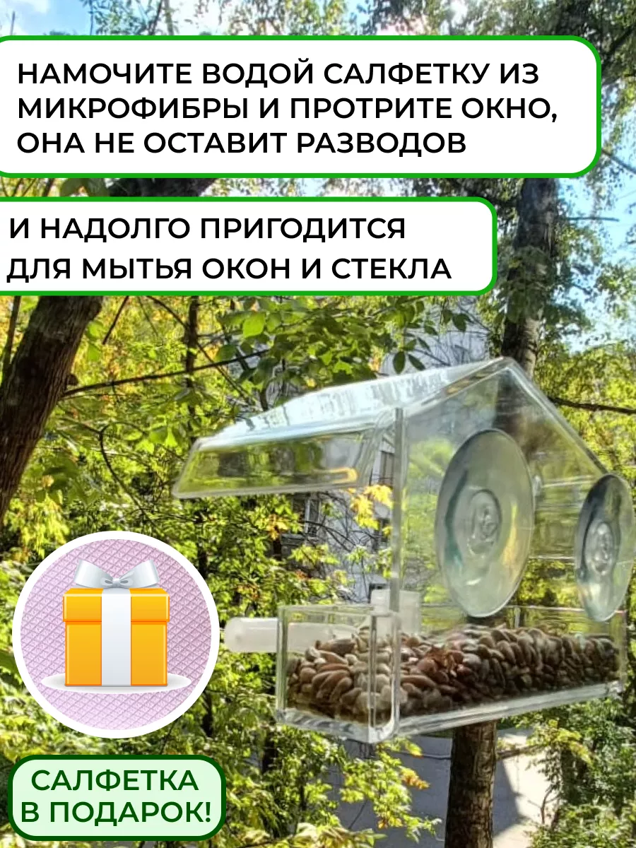 Кормушка для птиц на окно уличная на присосках подвесная Hungry Birds  176785081 купить в интернет-магазине Wildberries