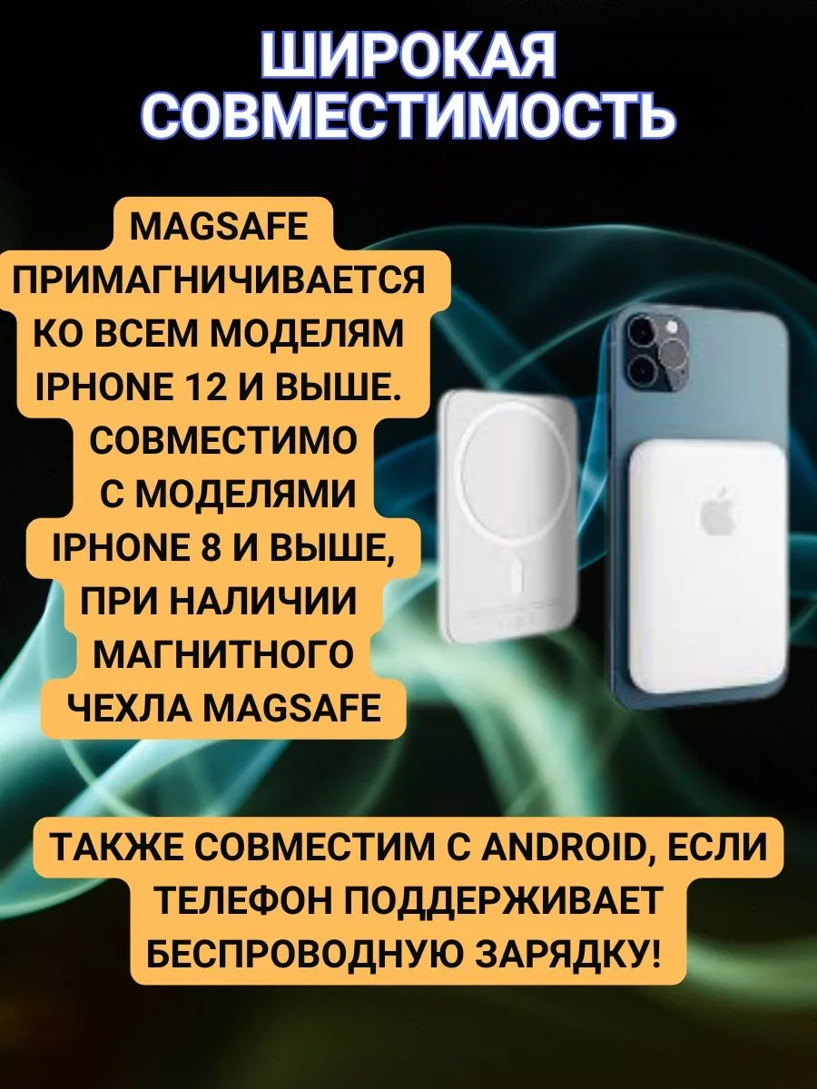 Беспроводная зарядка iphone магнитная powerbank 5000 mAh CoSmoViweavobetuf  176796651 купить за 2 144 ₽ в интернет-магазине Wildberries