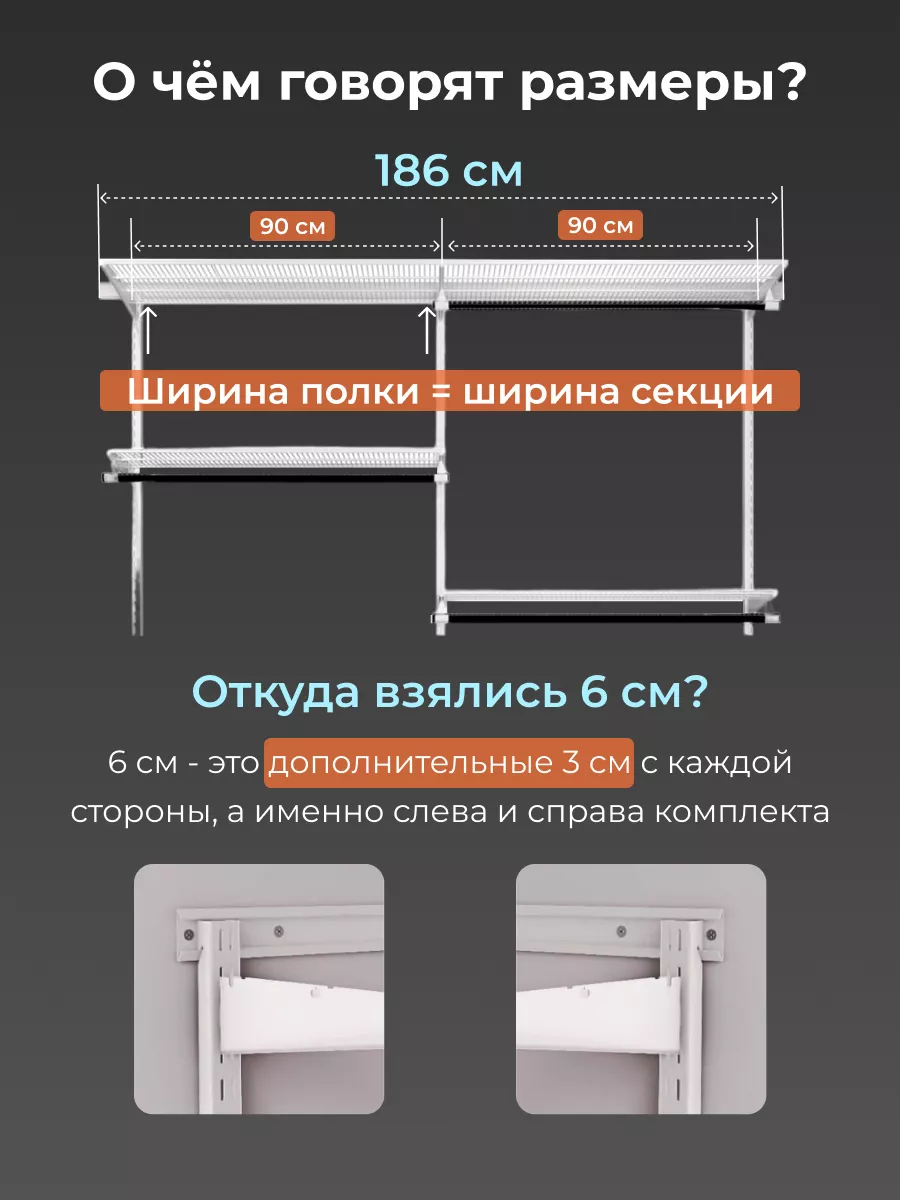 Наполнение для гардеробной прямой на 186 см ТИТАН-GS 176802437 купить за 8  639 ₽ в интернет-магазине Wildberries