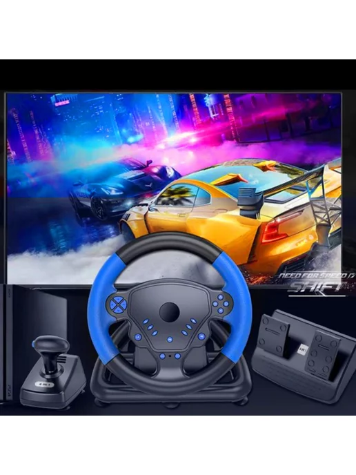 GOODSTORAGE Игровой руль с педалями 4в1 для ПК PS4 PS3, вариант, фото 3