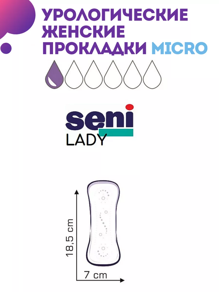 Прокладки урологические Seni Lady Micro 1 капля Seni 176822582 купить в  интернет-магазине Wildberries