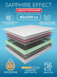 Матрас пружинный SAPPHIRE EFFECT 80х200 односторонний Сны и Матрасы 176832639 купить за 4 991 ₽ в интернет-магазине Wildberries