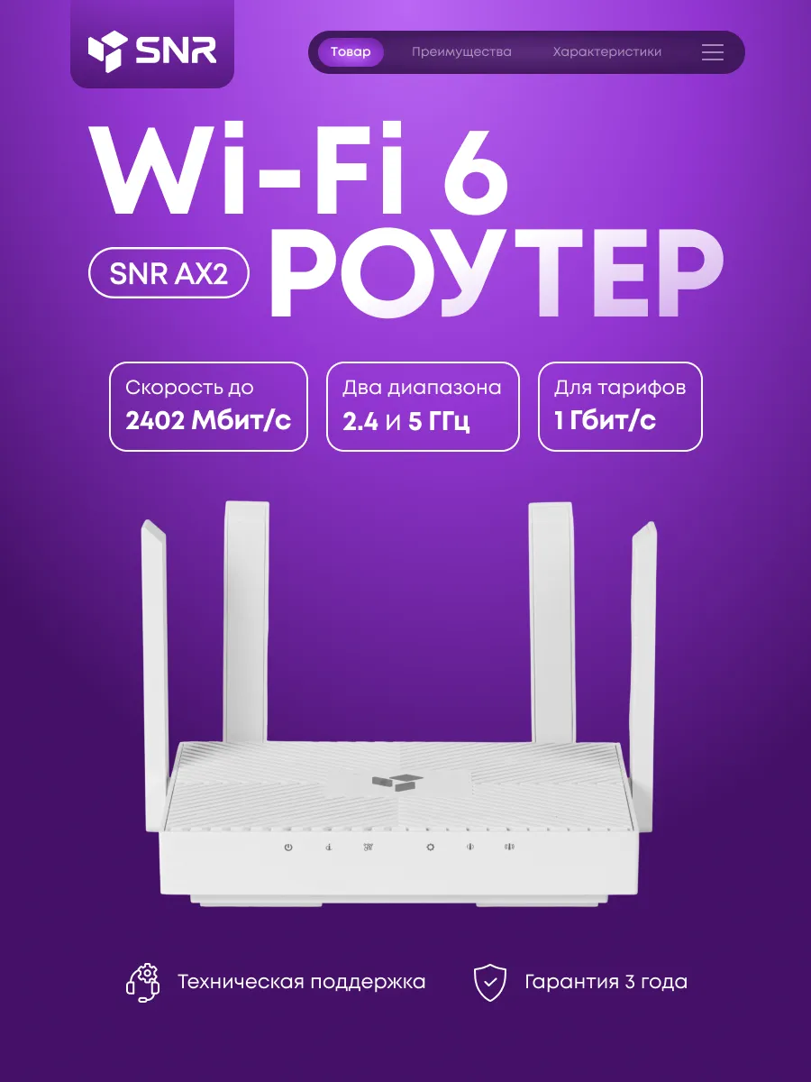 Роутер wifi снр 2.4 и 5ГГц, 2.5 Гбит/с, Wi-fi 6