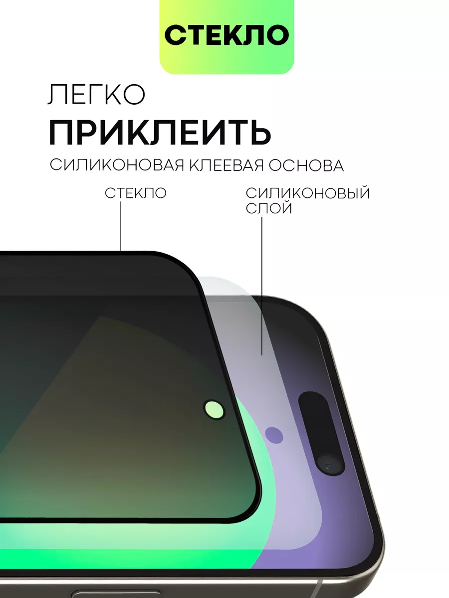 Стекло на iPhone 15 Pro для Айфон 15Про антишпион BROSCORP 176870306 купить  за 369 ₽ в интернет-магазине Wildberries