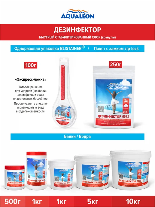 Aqualeon Дезинфектор быстрый хлор в гранулах 5 кг, 5 кг, фото 3