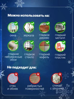 Наклейки новогодние на окно 2025 Санта