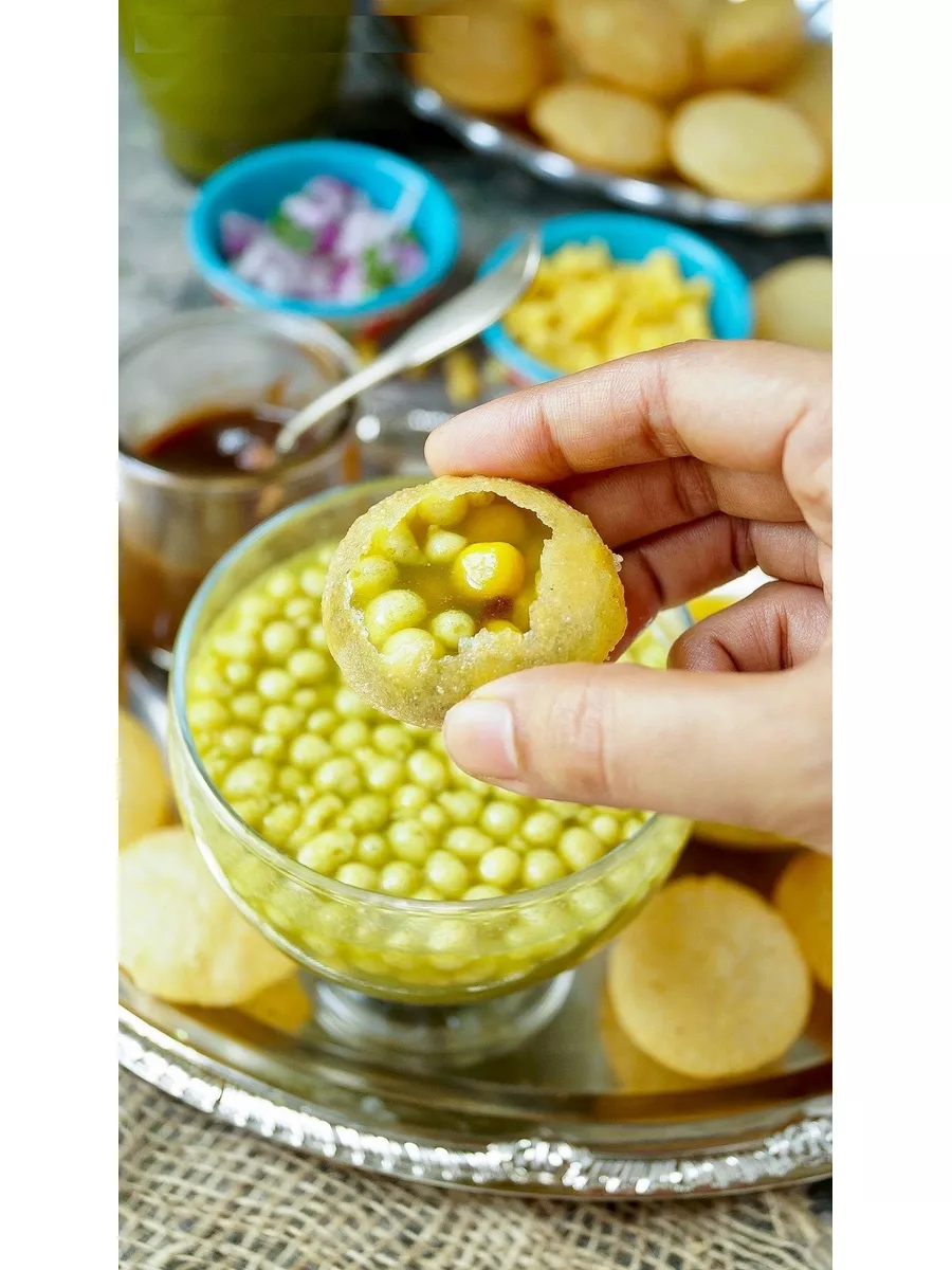 Шарики из теста Пани Пури (PANI PURI) с начинкой и соусом Bikano 176986205  купить в интернет-магазине Wildberries