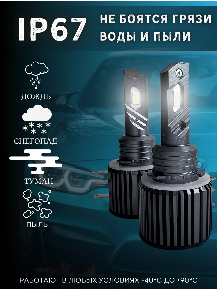 Светодиодные led лампы для авто диодные H15 LEDRAM 177055034 купить за 1  671 ₽ в интернет-магазине Wildberries