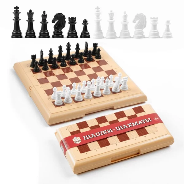 Настольная игра 2 в 1 шахматы шашки