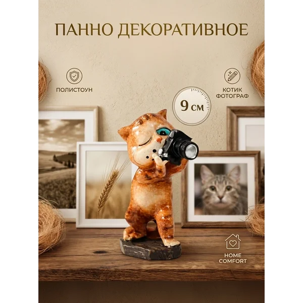 Декор интерьера котик фотограф сувенир на полку
