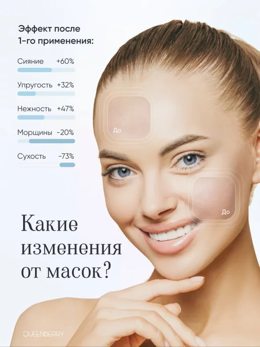 QUEENBERRY COSMETICS Косметические маски для лица тканевые набор 30шт, 30 шт, фото 2