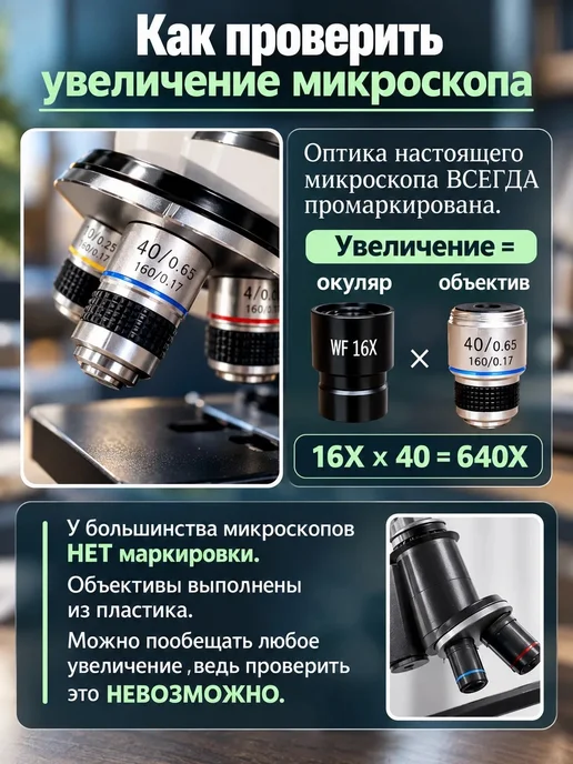 Микроскоп профессиональный 640х металлический, вариант, фото 3