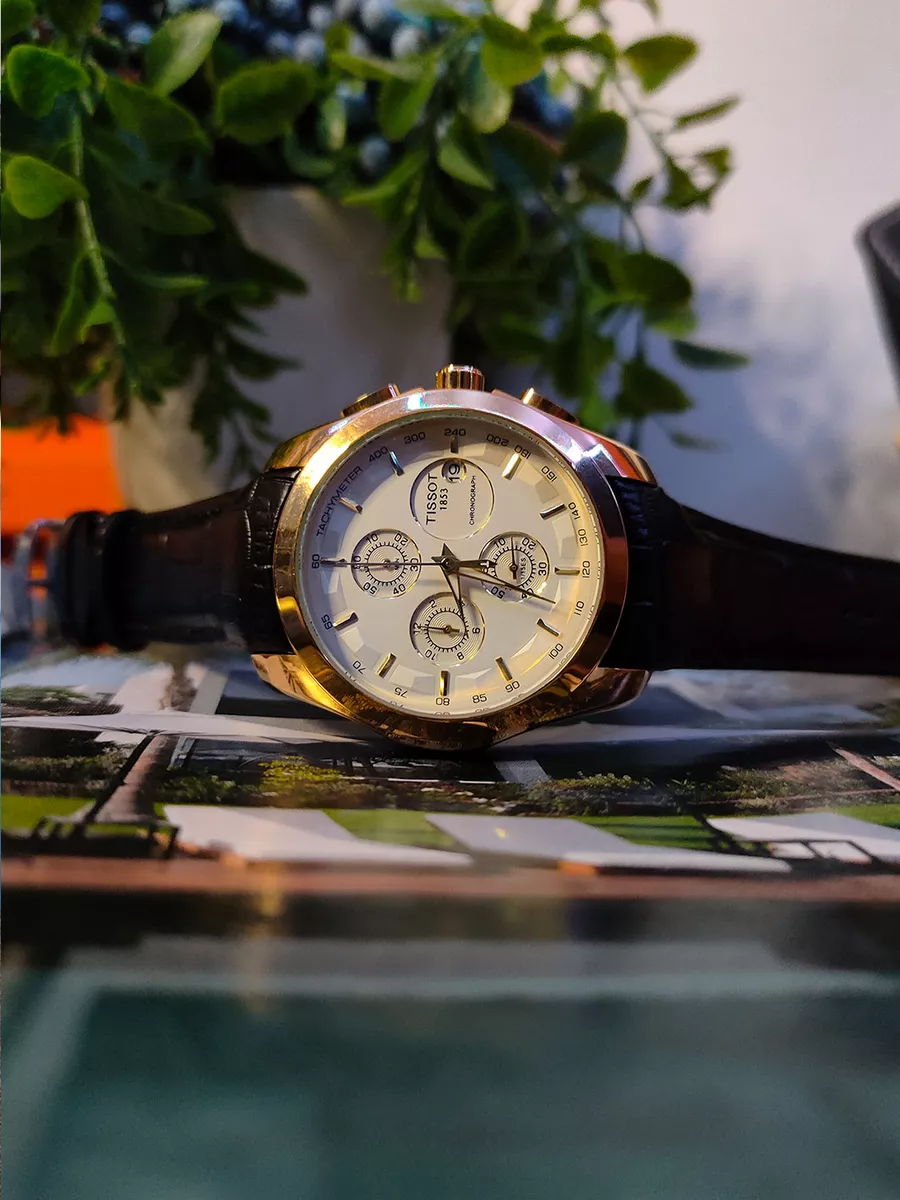 TISSOT 1853 メンズ 時計 ホワイト文字盤 ブラウンレザー Часы Tissot T063.409.36.018.00 (alt. ref. T0634093601800)