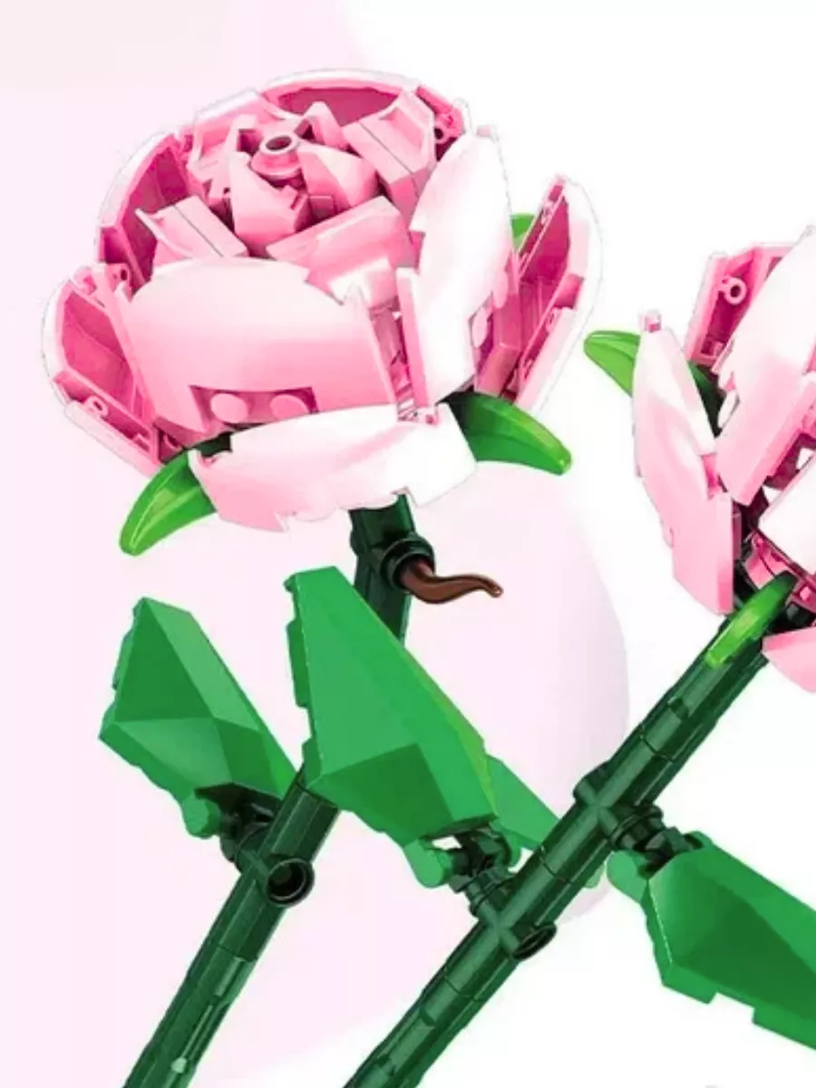 Конструктор набор Flowers Цветы Roses Розовая роза 69 дет LEGO 177299881  купить за 504 ₽ в интернет-магазине Wildberries