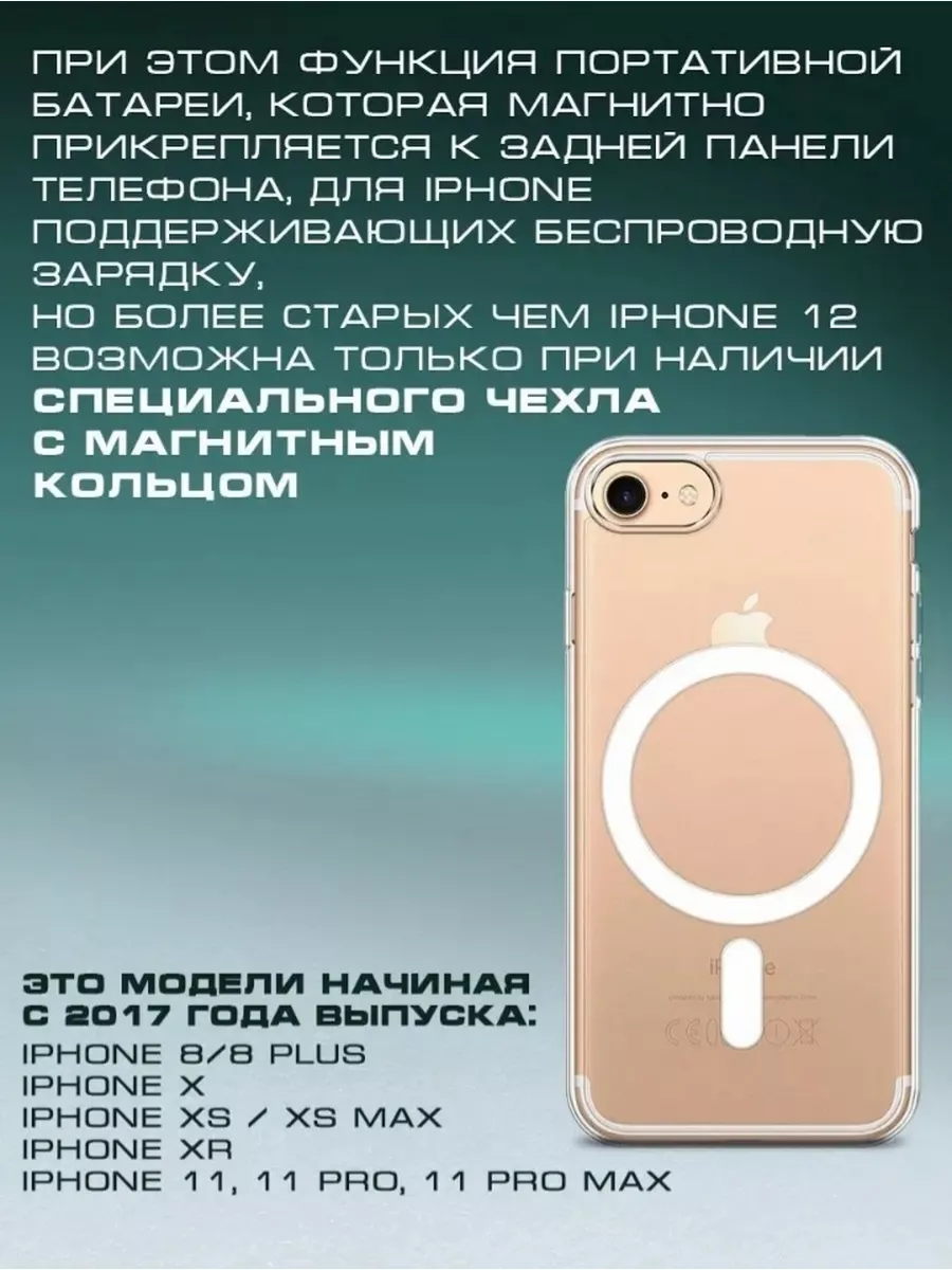 Беспроводная зарядка iphone магнитная powerbank 5000 mAh Trend Brend  177305505 купить за 734 ? в интернет-магазине Wildberries