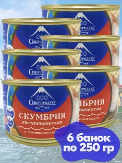 Скумбрия в томатном соусе 6* 250 гр Северпродукт 177327283 купить за 363 ₽ в интернет-магазине Wildberries