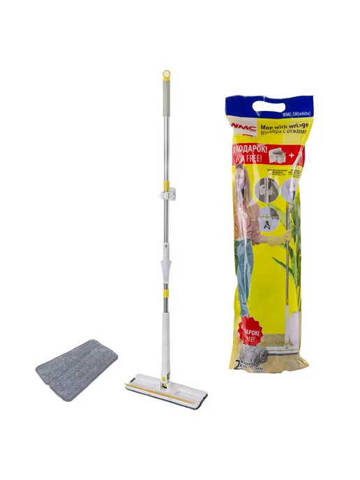 WMC Tools Швабра бабочка с отжимом и скребком, белый, фото 6
