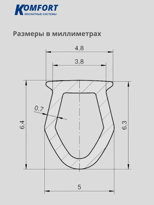 KOMFORT Антипылевая заглушка паза штапика грибок 1 м, 1 м, фото 2
