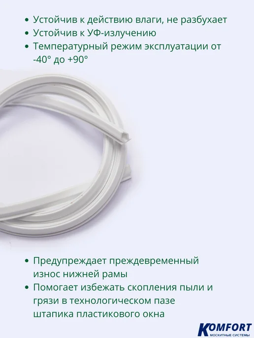KOMFORT Антипылевая заглушка паза штапика грибок 1 м, 1 м, фото 4