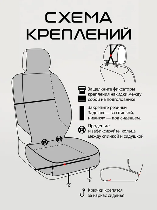 CarCape Меховые накидки на сиденье автомобиля, черный, фото 8
