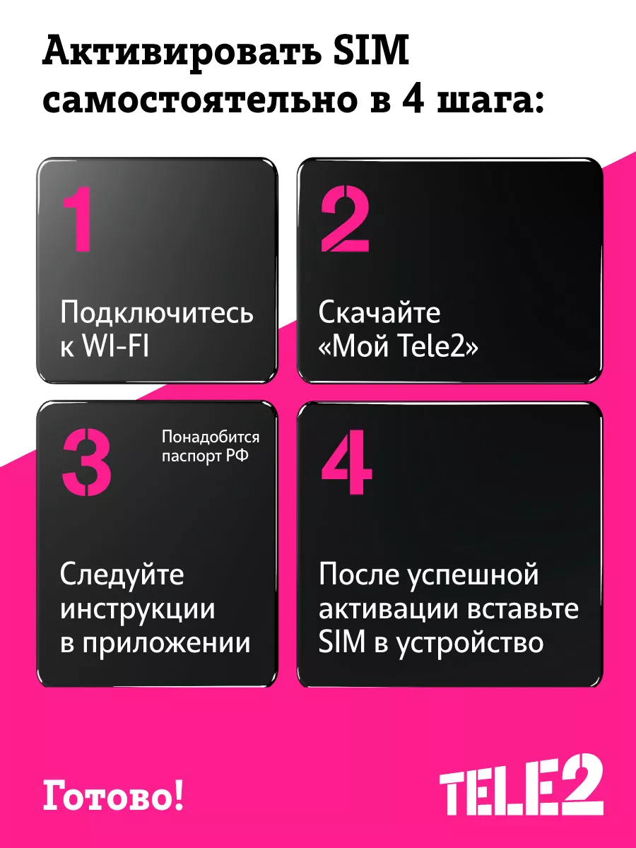 Комплект Tele2 из двух сим-карт для Самарской области Tele2 177376032  купить в интернет-магазине Wildberries